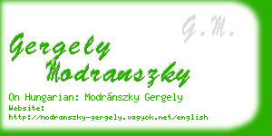 gergely modranszky business card