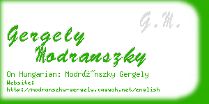 gergely modranszky business card